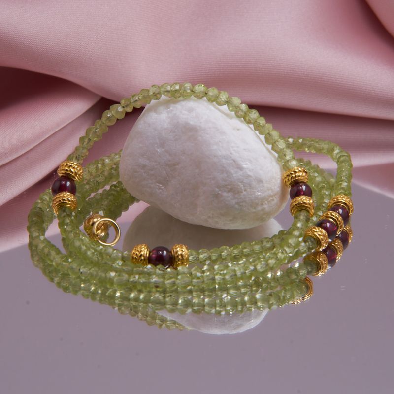 Echte Peridot Kette facettiert